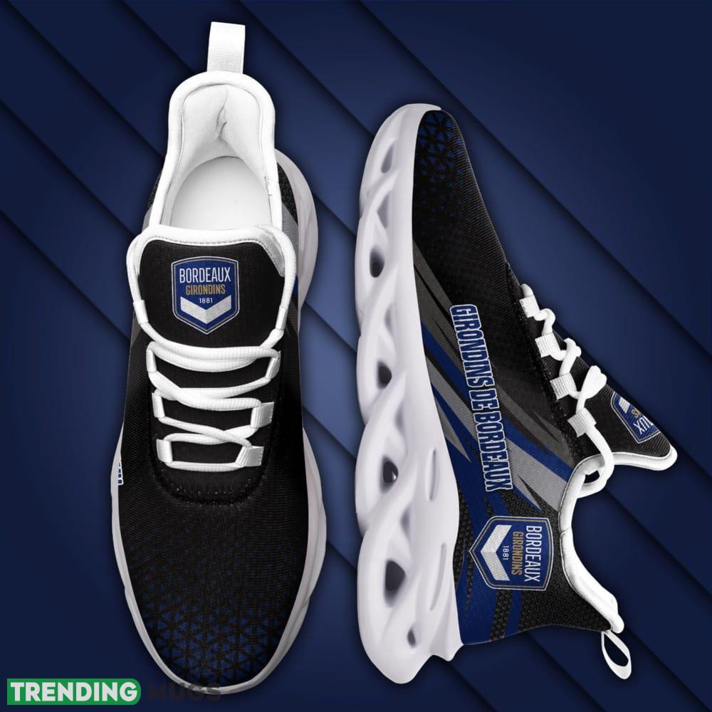 Girondins de Bordeaux Logo Custom Name Pattern 3D Max Soul Sneaker Shoes In Black Max Soul Girondins de Bordeaux Logo Custom Name Pattern 3D Max Soul Sneaker Shoes In Black Max Soul