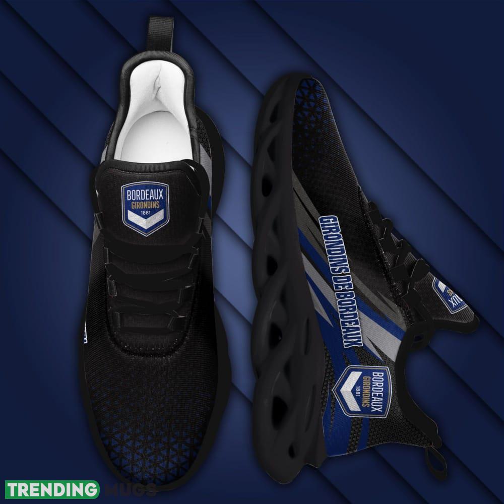 Girondins de Bordeaux Logo Triangle Pattern Custom Name 3D Max Soul Sneaker Shoes Max Soul Girondins de Bordeaux Logo Triangle Pattern Custom Name 3D Max Soul Sneaker Shoes Max Soul