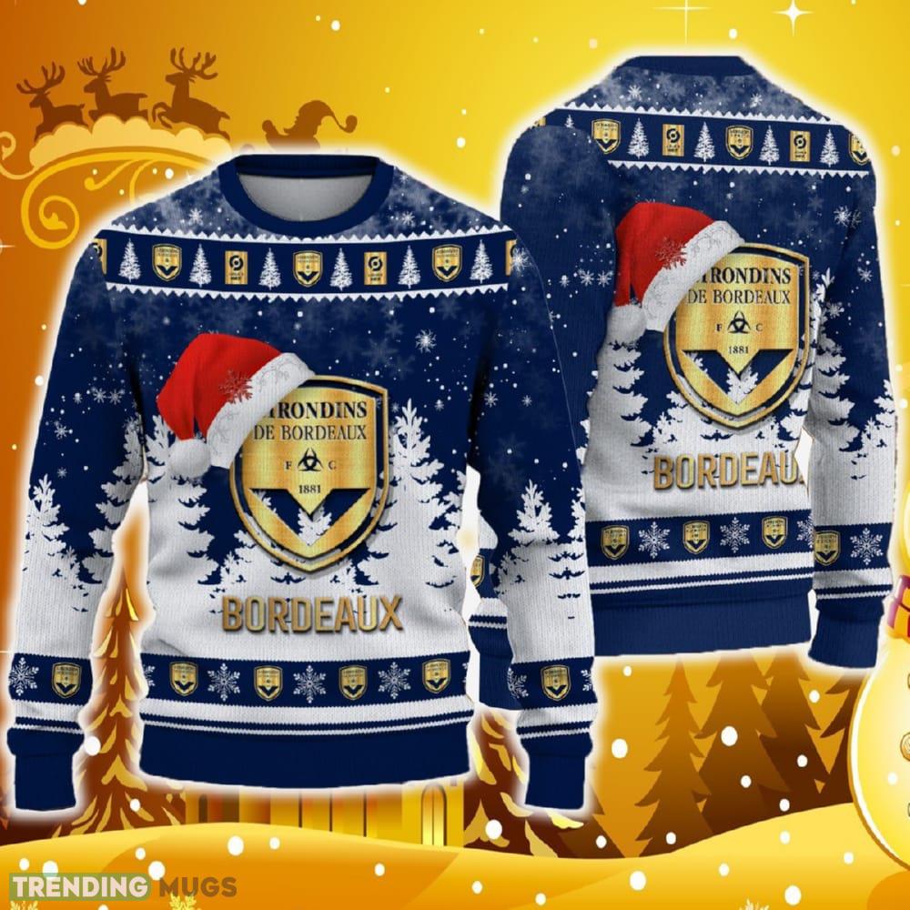 Girondins de Bordeaux Ugly Christmas Sweater Santa Hat Logo Tree Gift For Men And Women - Girondins de Bordeaux Ugly Christmas Sweater Santa Hat Logo Tree Gift For Men And Women Girondins de Bordeaux Ugly Christmas Sweater Santa Hat Logo Tree Gift For Men And Women - Girondins de Bordeaux Ugly Christmas Sweater Santa Hat Logo Tree Gift For Men And Women