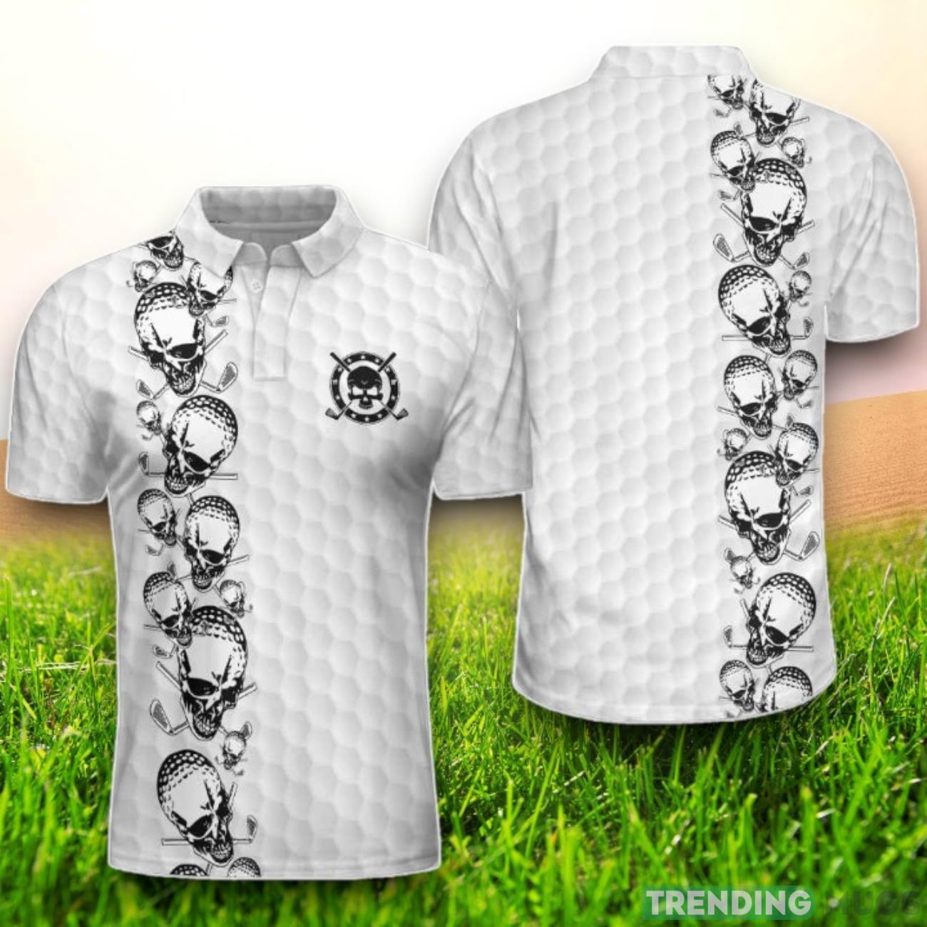 Golfing Skeleton Skull Golf Ball And Sticks Polo Shirt Product Photo 1 Golfing Skeleton Skull Golf Ball And Sticks Polo Shirt Product Photo 1