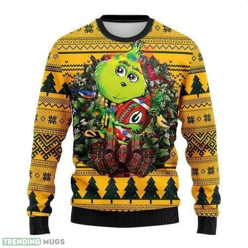 Green Bay Packers Grinch Hug Ugly Christmas Sweater Perfect Holiday Gift 3D Sweater Green Bay Packers Grinch Hug Ugly Christmas Sweater Perfect Holiday Gift 3D Sweater