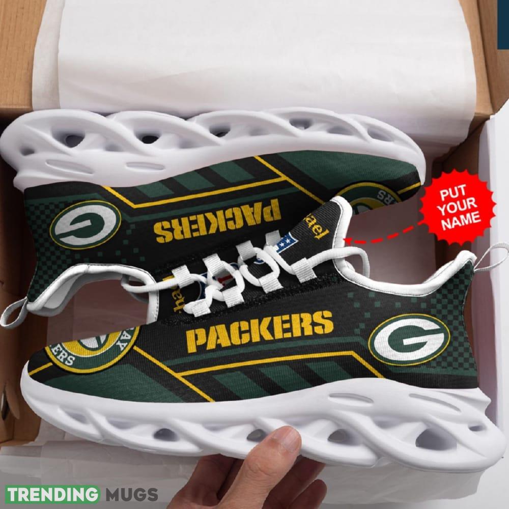 Green Bay Packers Logo Custom Name Pattern 3D Max Soul Sneaker Shoes In Green And Black - Green Bay Packers Logo Custom Name Pattern 3D Max Soul Sneaker Shoes In Green And Black_1 Green Bay Packers Logo Custom Name Pattern 3D Max Soul Sneaker Shoes In Green And Black - Green Bay Packers Logo Custom Name Pattern 3D Max Soul Sneaker Shoes In Green And Black_1