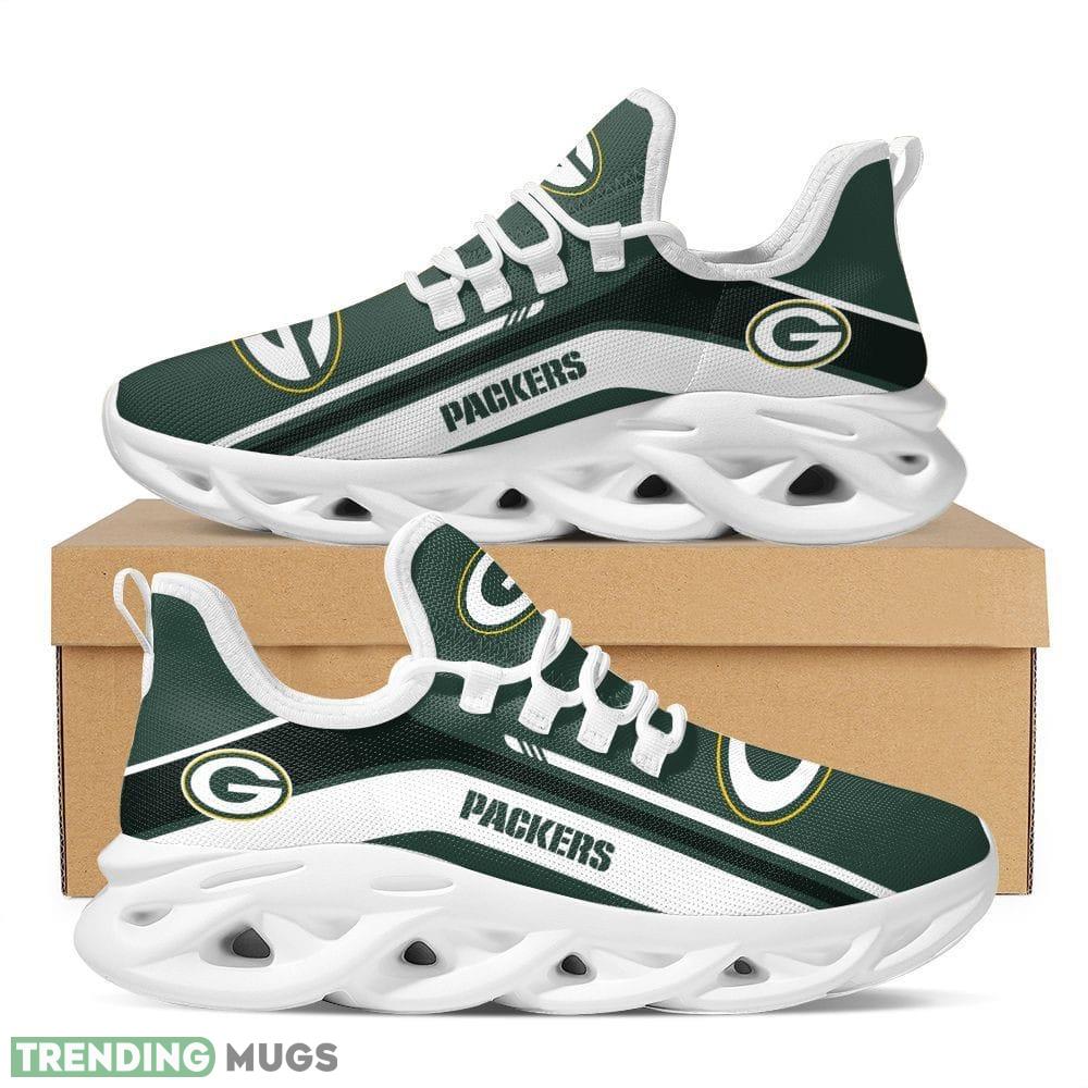 Green Bay Packers Logo Pattern Custom Name 3D Max Soul Sneaker Shoes In Dark Green Max Soul Green Bay Packers Logo Pattern Custom Name 3D Max Soul Sneaker Shoes In Dark Green Max Soul