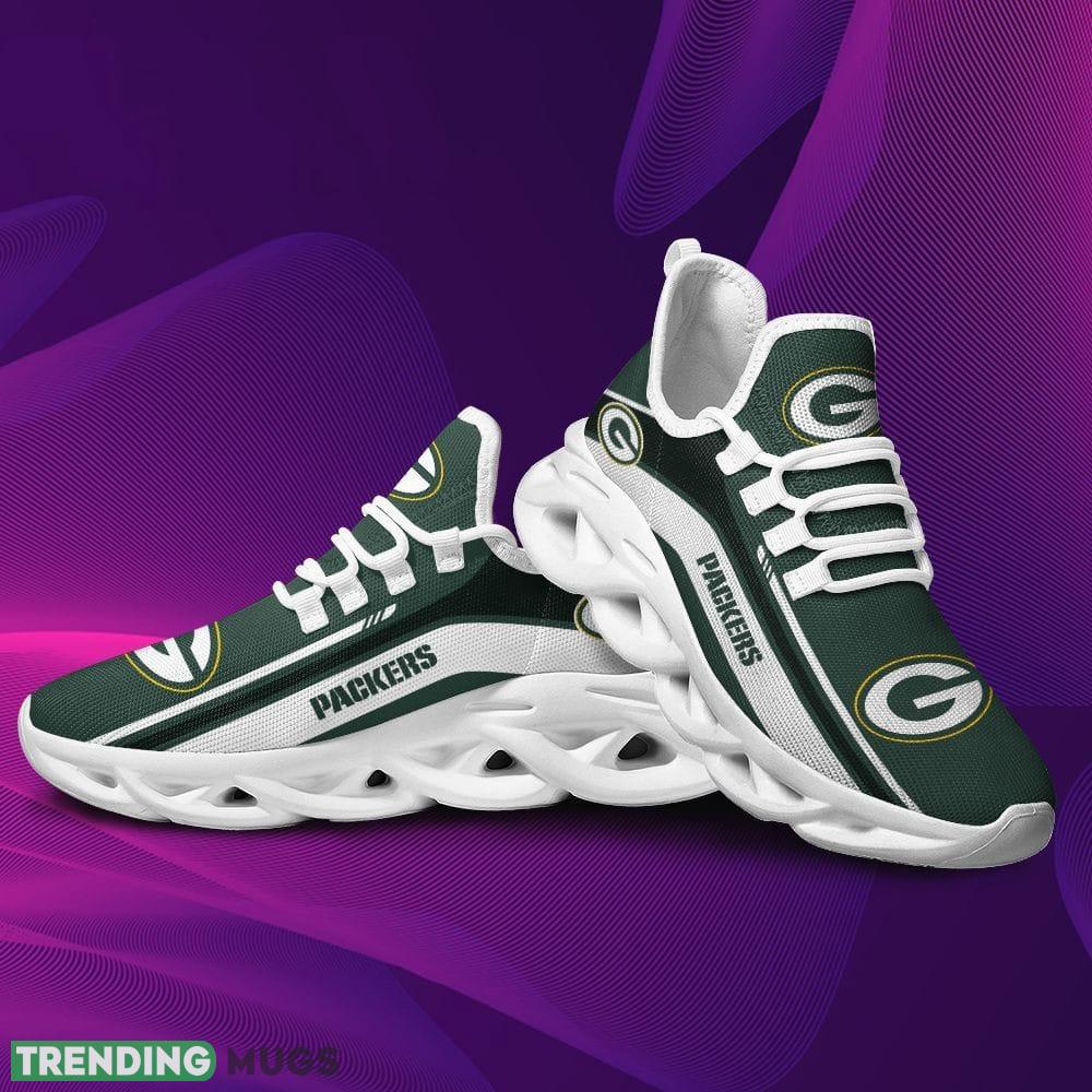 Green Bay Packers Logo Pattern Custom Name 3D Max Soul Sneaker Shoes In Dark Green Max Soul Green Bay Packers Logo Pattern Custom Name 3D Max Soul Sneaker Shoes In Dark Green Max Soul