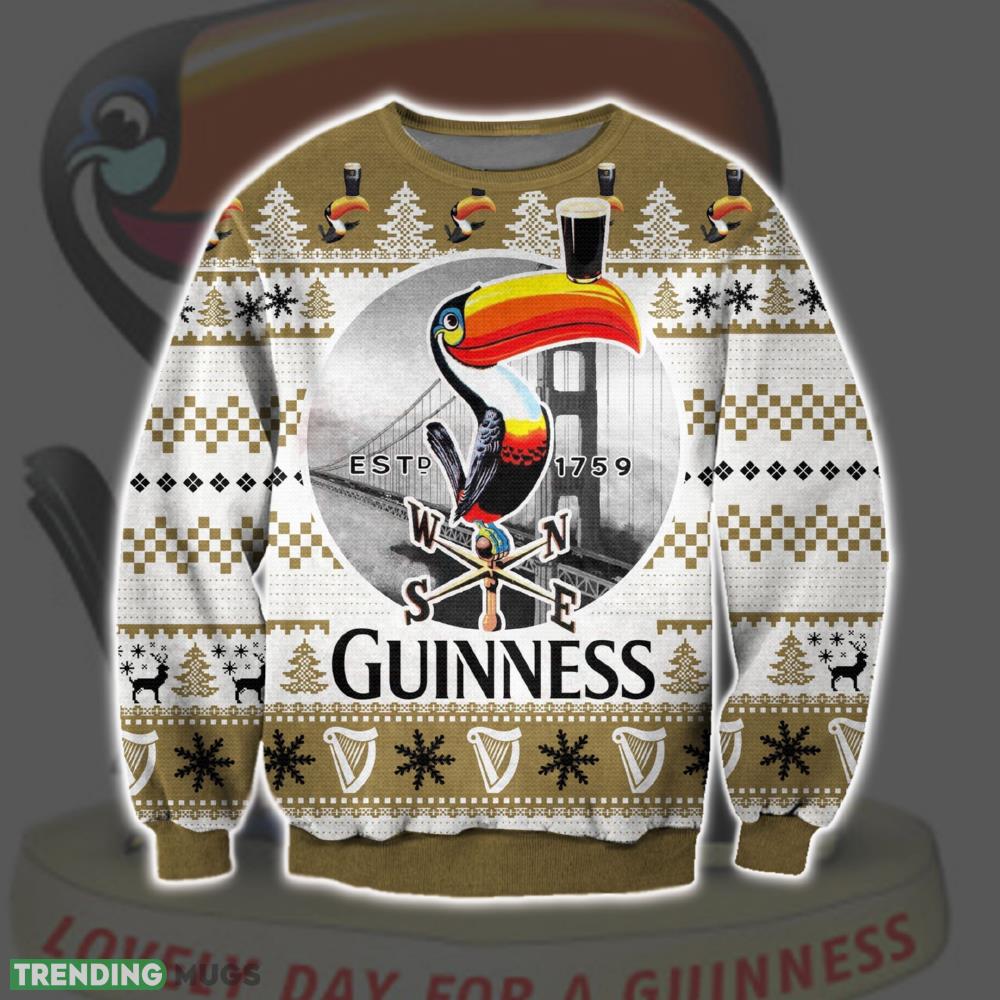 Guinness Beer 1759 Toucan 3D All Over Print Ugly Christmas Sweater Perfect Holiday Gift 3D Sweater Guinness Beer 1759 Toucan 3D All Over Print Ugly Christmas Sweater Perfect Holiday Gift 3D Sweater