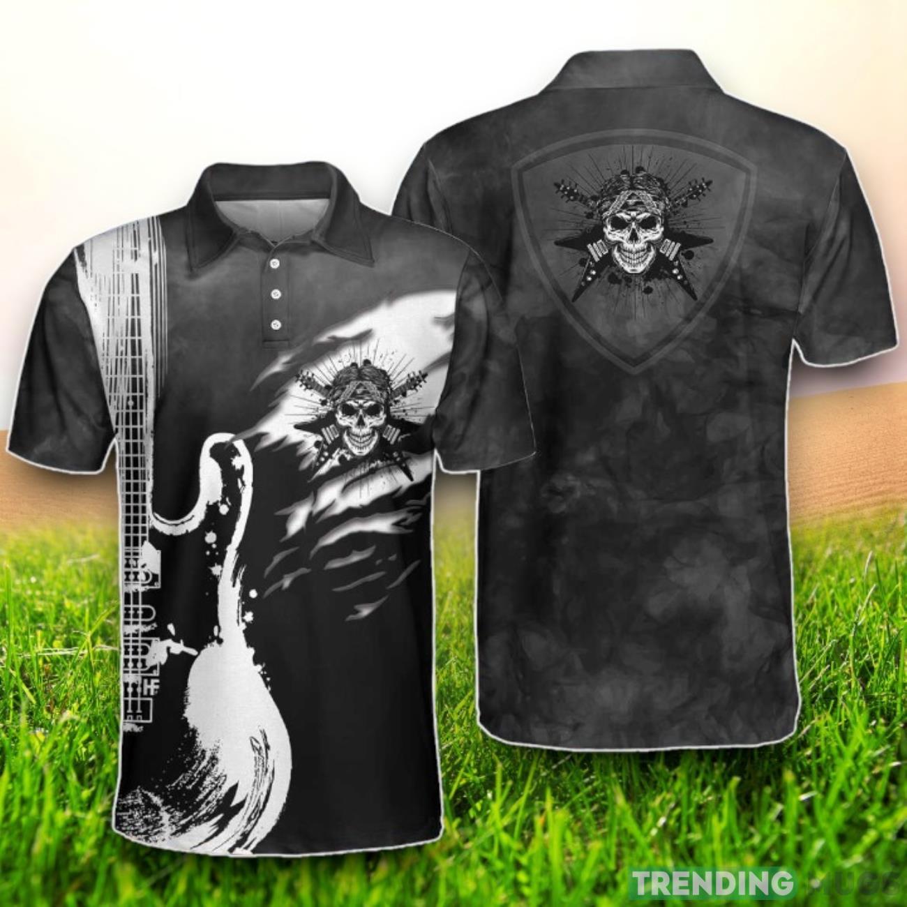 Guitar And Skull Short Sleeve Polo Shirt Polo Shirts Polo Shirt Guitar And Skull Short Sleeve Polo Shirt Polo Shirts Polo Shirt