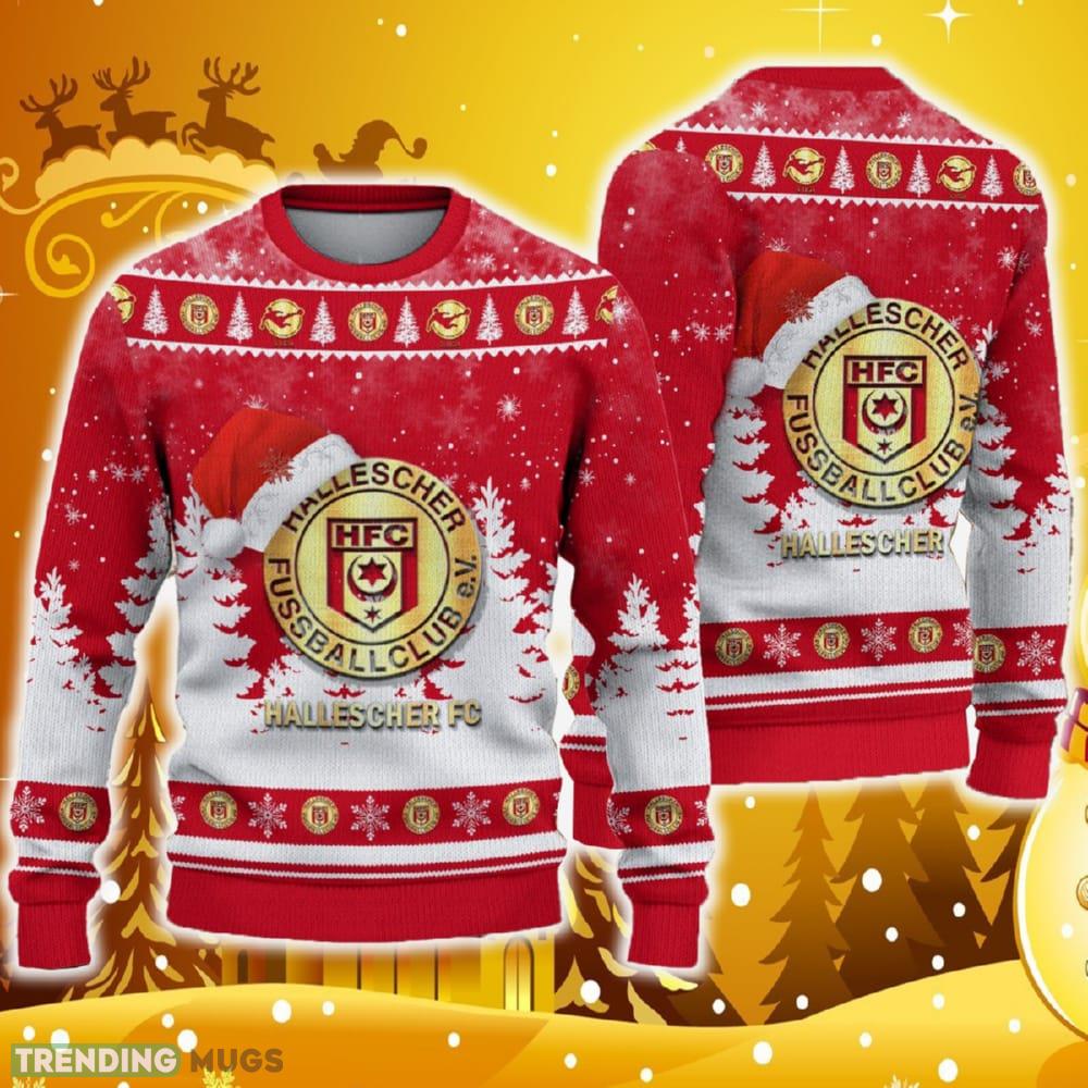 Hallescher FC Ugly Christmas Sweater Santa Hat Logo Tree Gift For Men And Women - Hallescher FC Ugly Christmas Sweater Santa Hat Logo Tree Gift For Men And Women Hallescher FC Ugly Christmas Sweater Santa Hat Logo Tree Gift For Men And Women - Hallescher FC Ugly Christmas Sweater Santa Hat Logo Tree Gift For Men And Women
