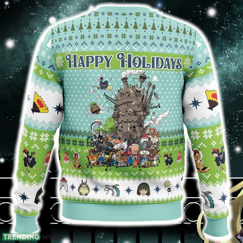 Happy Holidays Studio Ghibli Ugly Christmas Sweater Funny Gift Ideas Christmas 3D Sweater Happy Holidays Studio Ghibli Ugly Christmas Sweater Funny Gift Ideas Christmas 3D Sweater