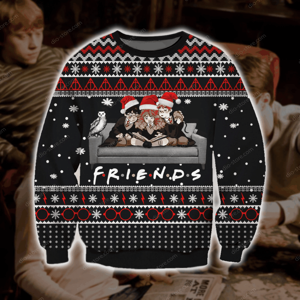 Harry Potter Knitting Pattern 3D Print Ugly Christmas Sweater Perfect Holiday Gift 3D Sweater Harry Potter Knitting Pattern 3D Print Ugly Christmas Sweater Perfect Holiday Gift 3D Sweater