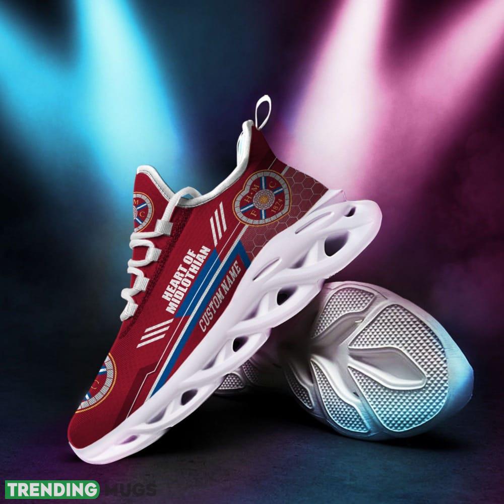 Heart of Midlothian Logo Custom Name Pattern 3D Max Soul Sneaker Shoes Max Soul Heart of Midlothian Logo Custom Name Pattern 3D Max Soul Sneaker Shoes Max Soul