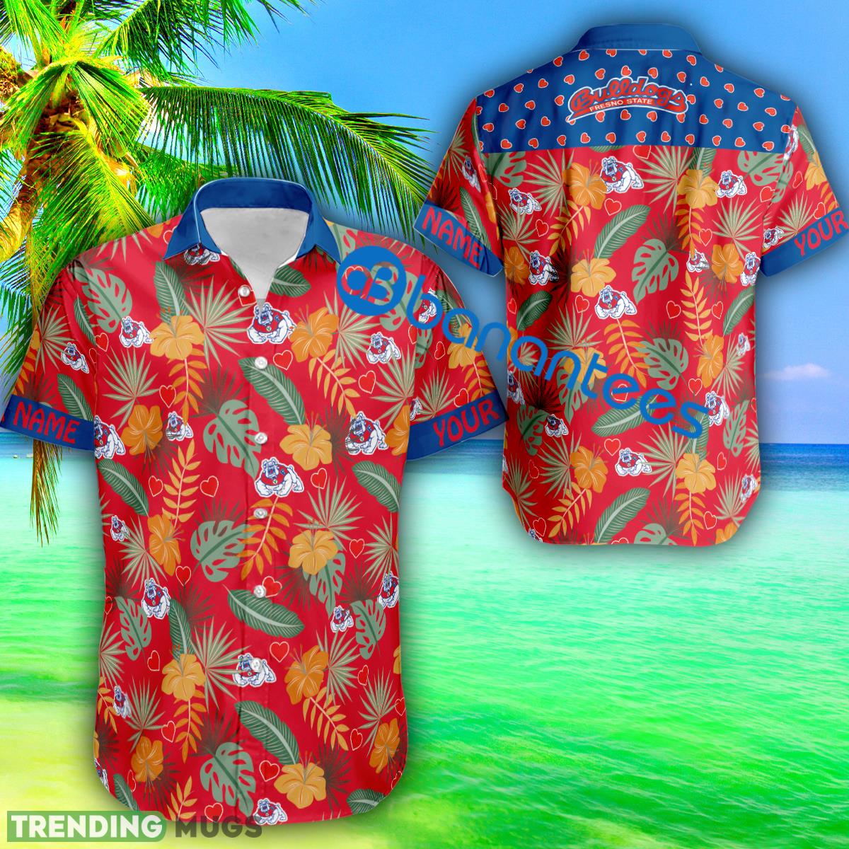 Heart Pattern Fresno State Bulldogs Custom Name Hawaiian Shirt Gift Valentines Day - Heart Pattern Fresno State Bulldogs Custom Name Hawaiian Shirt Gift Valentines Day Heart Pattern Fresno State Bulldogs Custom Name Hawaiian Shirt Gift Valentines Day - Heart Pattern Fresno State Bulldogs Custom Name Hawaiian Shirt Gift Valentines Day