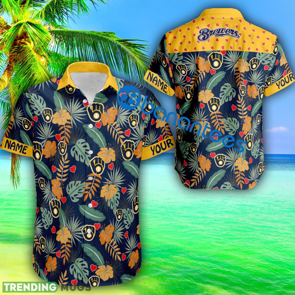Heart Pattern Milwaukee Brewers Custom Name Hawaiian Shirt Gift Valentines - Heart Pattern Milwaukee Brewers Custom Name Hawaiian Shirt Gift Valentines Heart Pattern Milwaukee Brewers Custom Name Hawaiian Shirt Gift Valentines - Heart Pattern Milwaukee Brewers Custom Name Hawaiian Shirt Gift Valentines