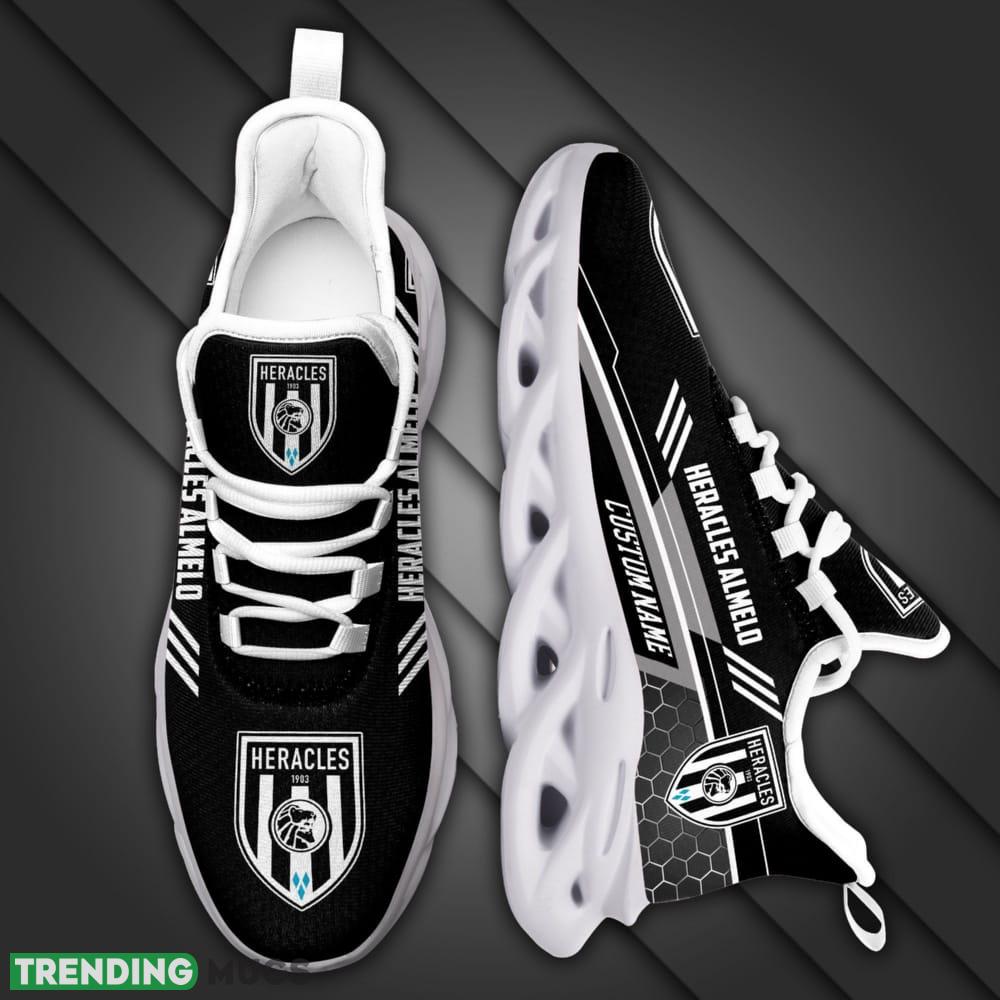 Heracles Almelo Logo Custom Name Pattern 3D Max Soul Sneaker Shoes In Black Max Soul Heracles Almelo Logo Custom Name Pattern 3D Max Soul Sneaker Shoes In Black Max Soul