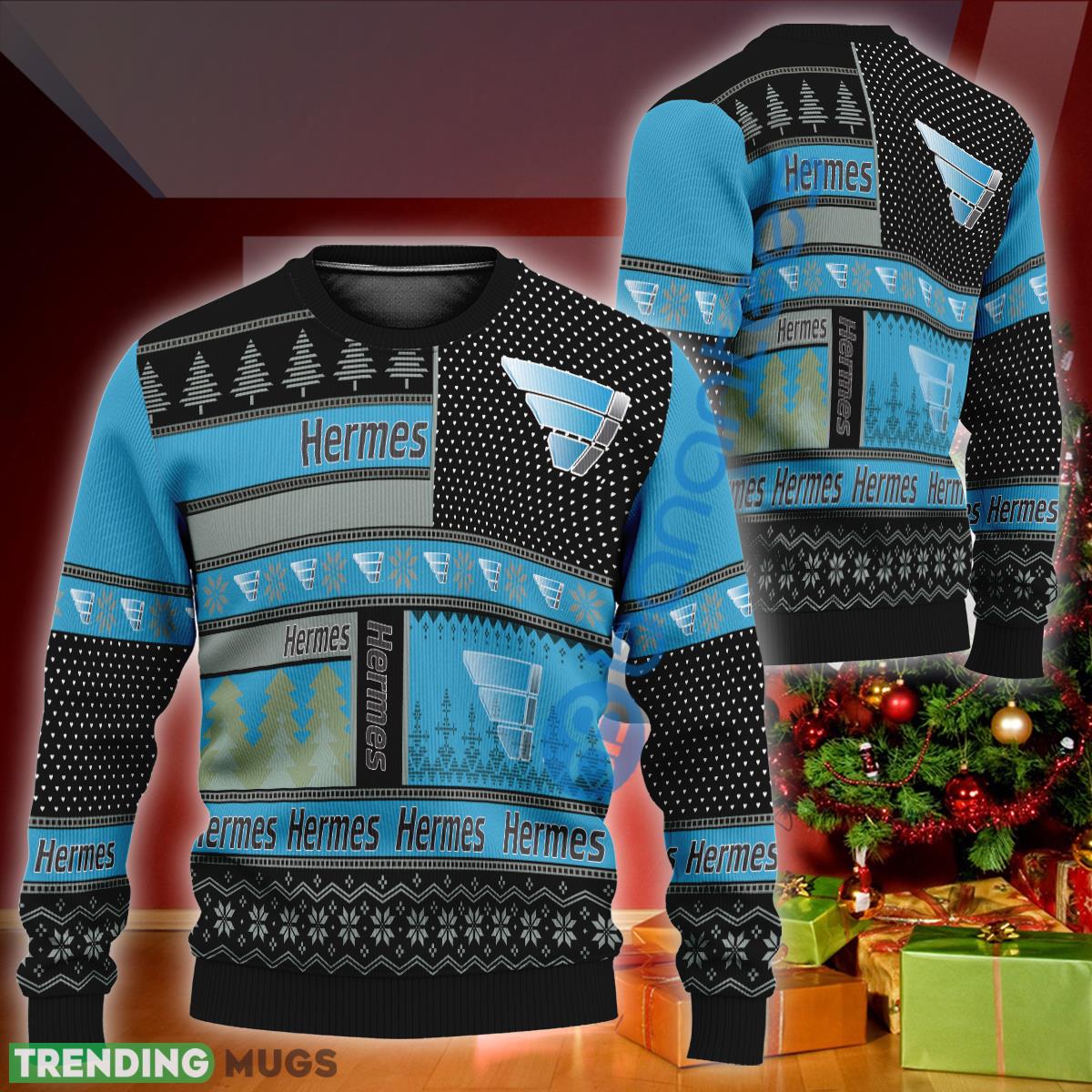 Hermes Europe Logo Design Ugly Christmas Sweater Gift For Fans - Hermes Europe Logo Design Ugly Christmas Sweater Gift For Fans Hermes Europe Logo Design Ugly Christmas Sweater Gift For Fans - Hermes Europe Logo Design Ugly Christmas Sweater Gift For Fans