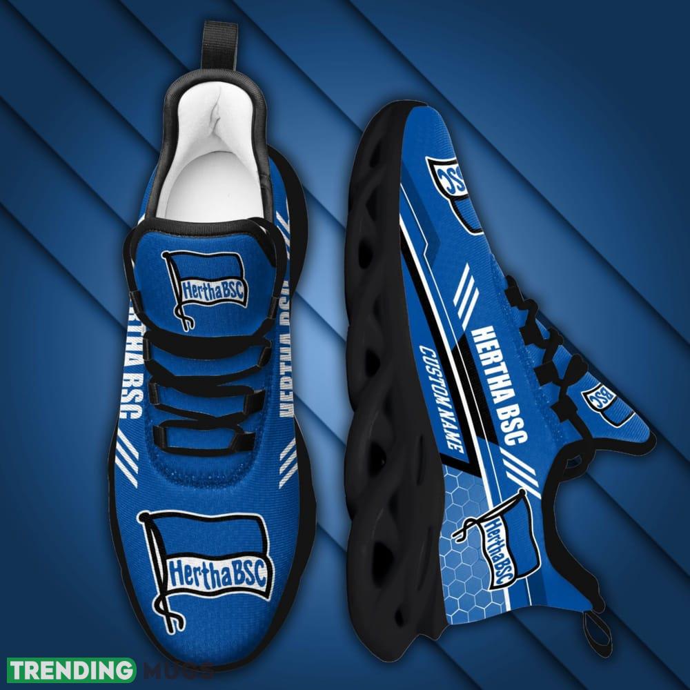 Hertha BSC Logo Pattern Custom Name 3D Max Soul Sneaker Shoes In Blue Max Soul Hertha BSC Logo Pattern Custom Name 3D Max Soul Sneaker Shoes In Blue Max Soul