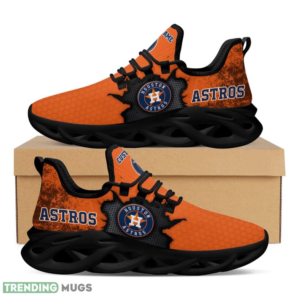 Houston Astros Cracked Design Pattern Custom Name 3D Max Soul Sneaker Shoes Max Soul Houston Astros Cracked Design Pattern Custom Name 3D Max Soul Sneaker Shoes Max Soul