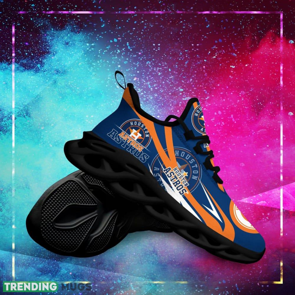 Houston Astros Logo Line Pattern Custom Name 3D Max Soul Sneaker Shoes Max Soul Houston Astros Logo Line Pattern Custom Name 3D Max Soul Sneaker Shoes Max Soul