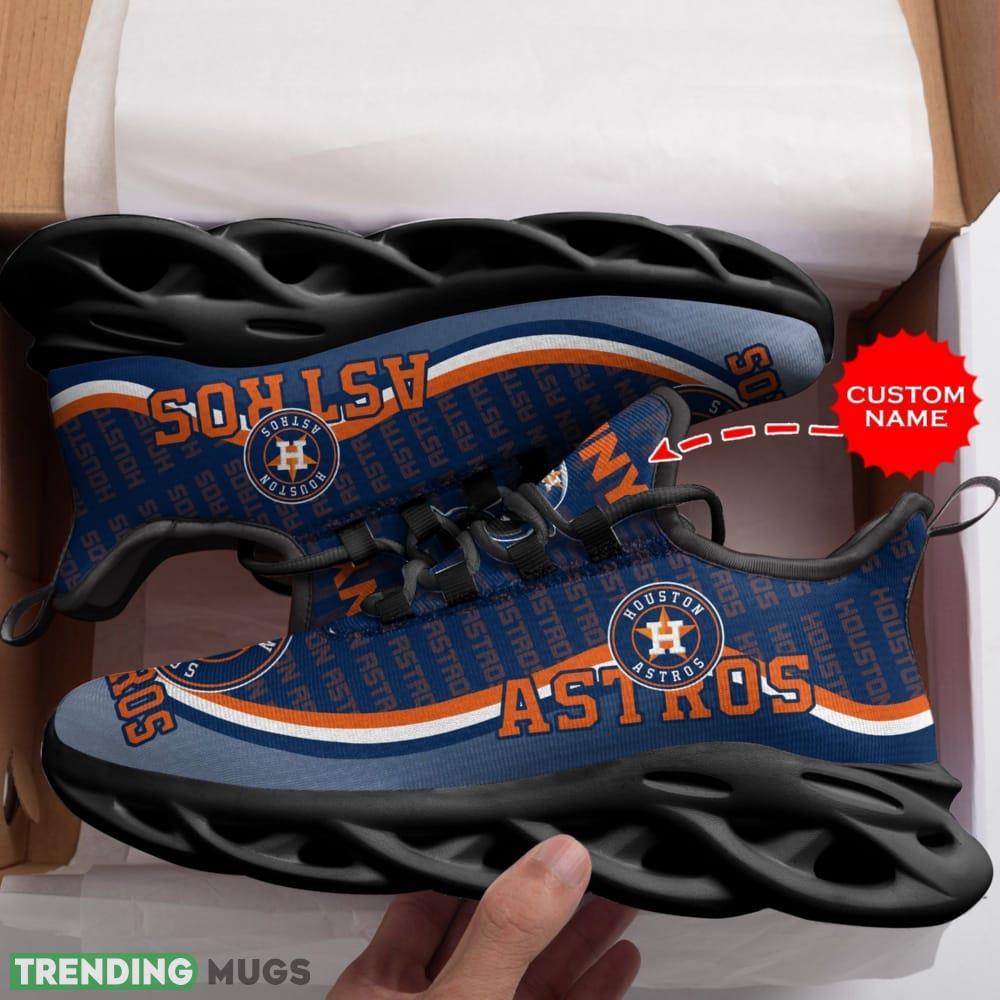 Houston Astros Logo Pattern Custom Name 3D Max Soul Sneaker Shoes Max Soul Houston Astros Logo Pattern Custom Name 3D Max Soul Sneaker Shoes Max Soul