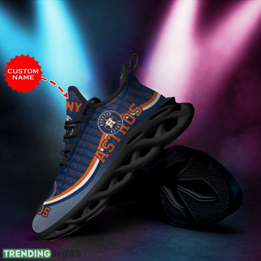 Houston Astros Logo Pattern Custom Name 3D Max Soul Sneaker Shoes Max Soul Houston Astros Logo Pattern Custom Name 3D Max Soul Sneaker Shoes Max Soul