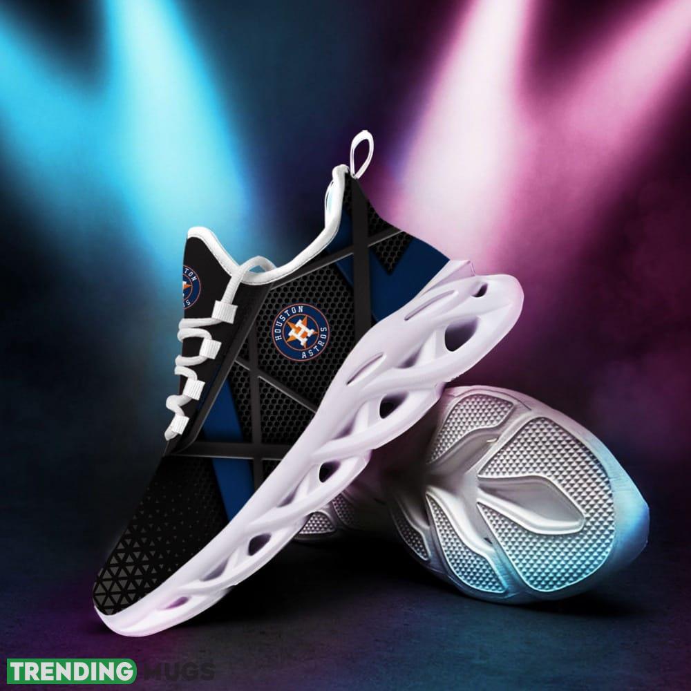 Houston Astros Logo Pattern Custom Name 3D Max Soul Sneaker Shoes In Black Max Soul Houston Astros Logo Pattern Custom Name 3D Max Soul Sneaker Shoes In Black Max Soul