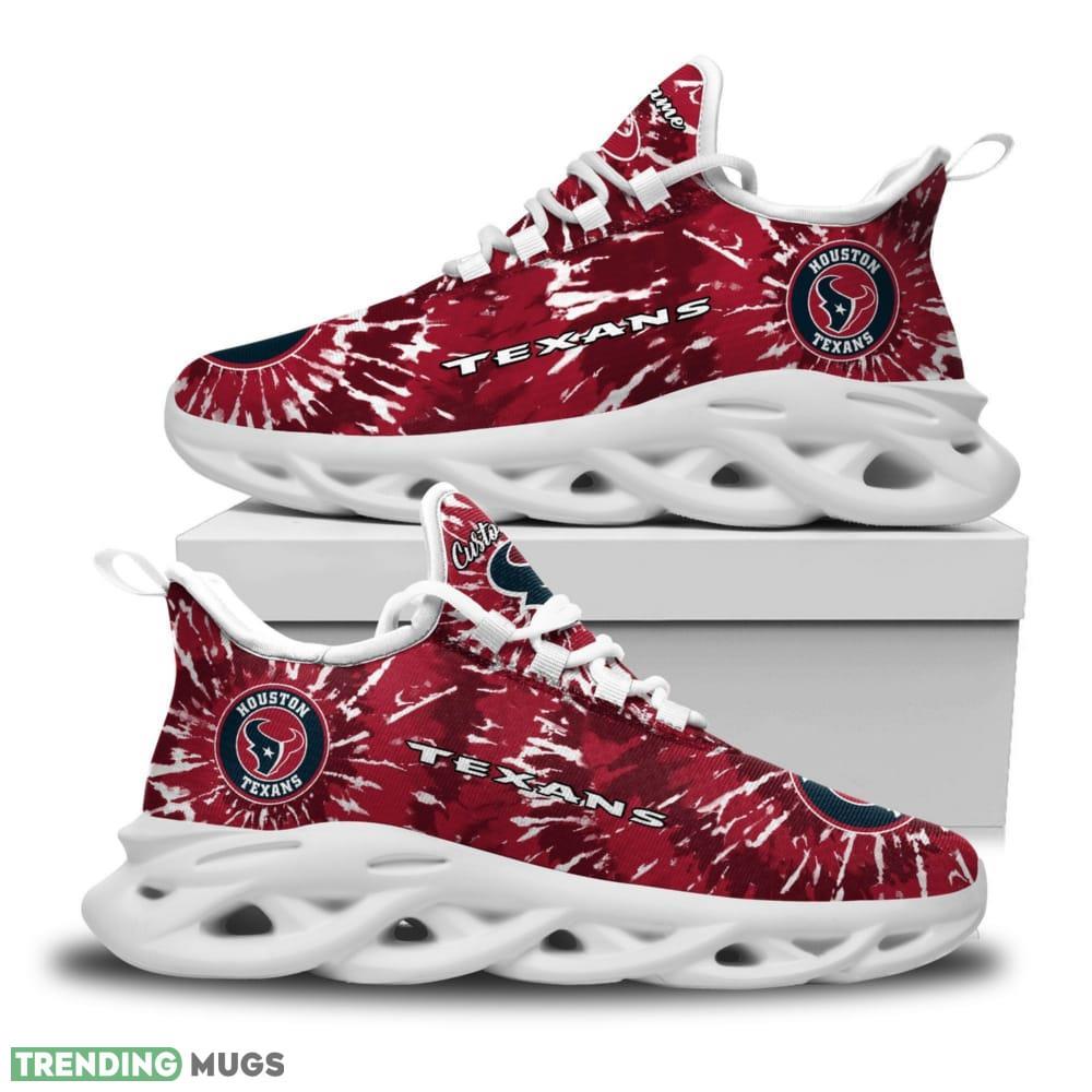 Houston Texans Custom Name Tie Dye Max Soul Sneaker Shoes For Fans Max Soul Houston Texans Custom Name Tie Dye Max Soul Sneaker Shoes For Fans Max Soul