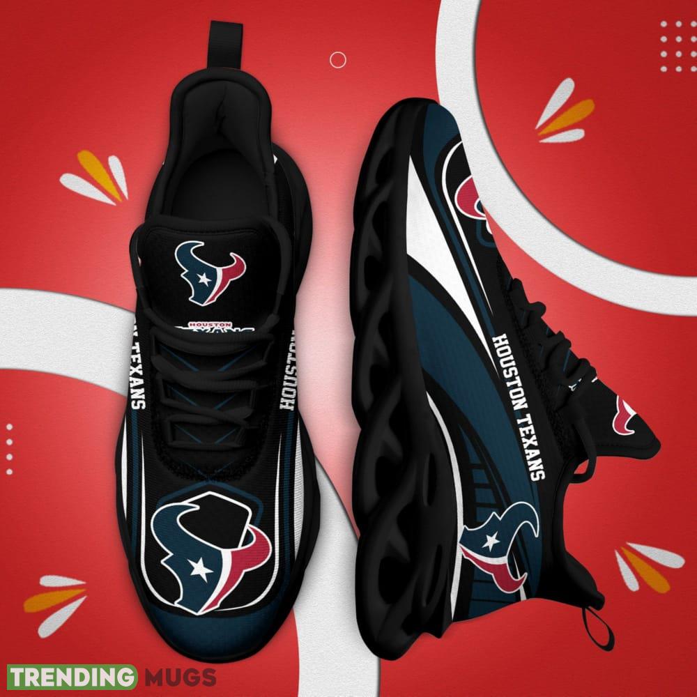 Houston Texans Logo Curve Line Pattern 3D Max Soul Sneaker Shoes Max Soul Houston Texans Logo Curve Line Pattern 3D Max Soul Sneaker Shoes Max Soul