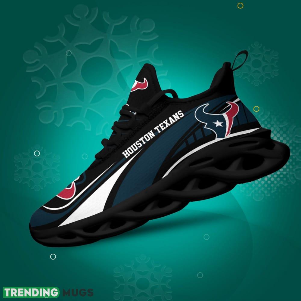 Houston Texans Logo Curve Line Pattern 3D Max Soul Sneaker Shoes Max Soul Houston Texans Logo Curve Line Pattern 3D Max Soul Sneaker Shoes Max Soul
