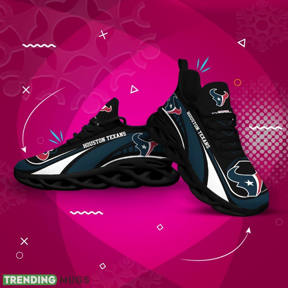 Houston Texans Logo Curve Line Pattern 3D Max Soul Sneaker Shoes Max Soul Houston Texans Logo Curve Line Pattern 3D Max Soul Sneaker Shoes Max Soul