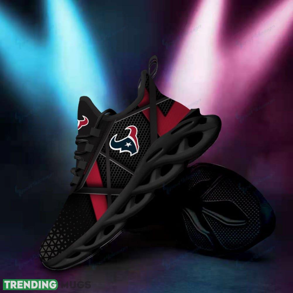 Houston Texans Logo In Black 3D Max Soul Sneaker Shoes Max Soul Houston Texans Logo In Black 3D Max Soul Sneaker Shoes Max Soul