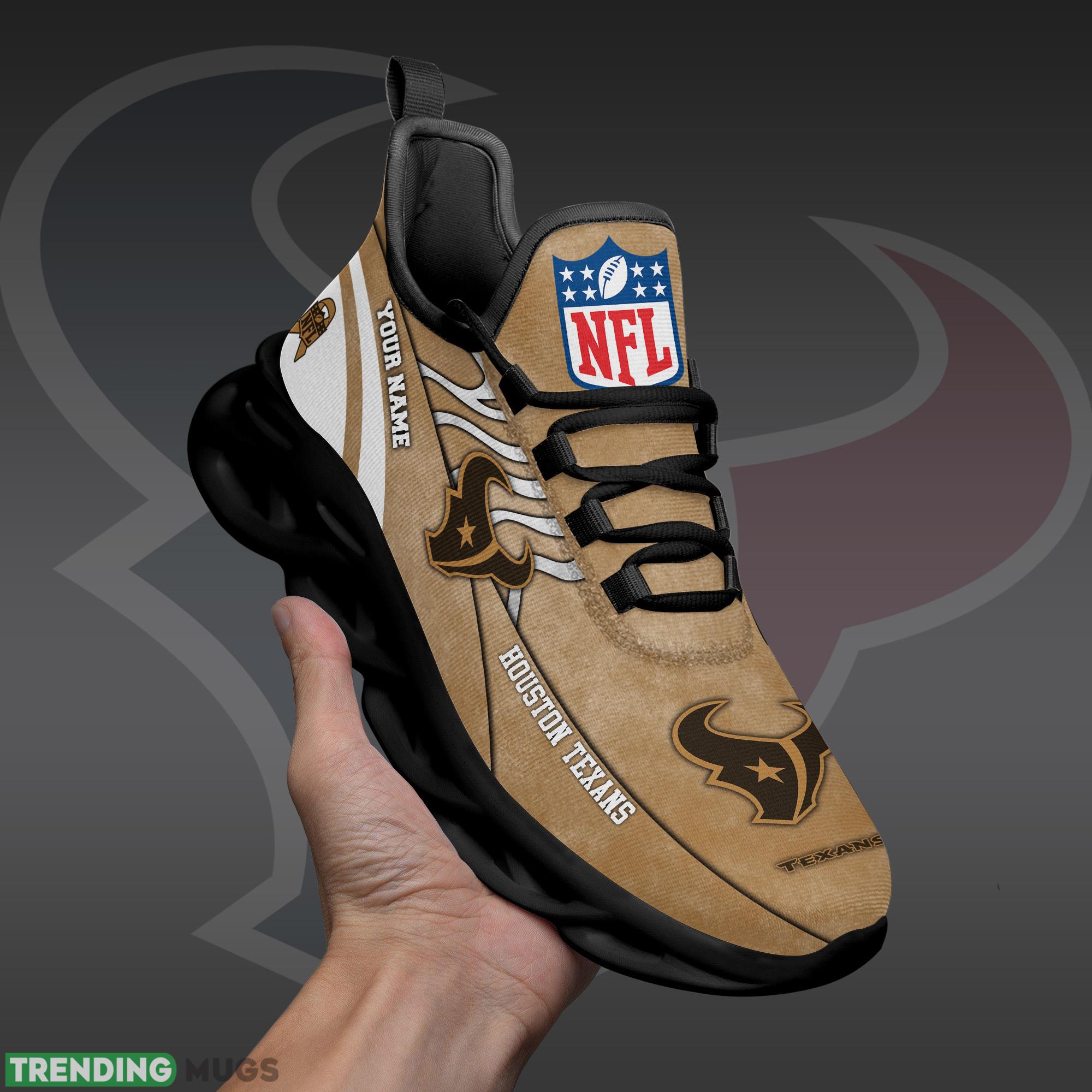 Houston Texans NFL Brown Veterans Max Soul Shoes Custom Number And Name Sneakers Max Soul Houston Texans NFL Brown Veterans Max Soul Shoes Custom Number And Name Sneakers Max Soul