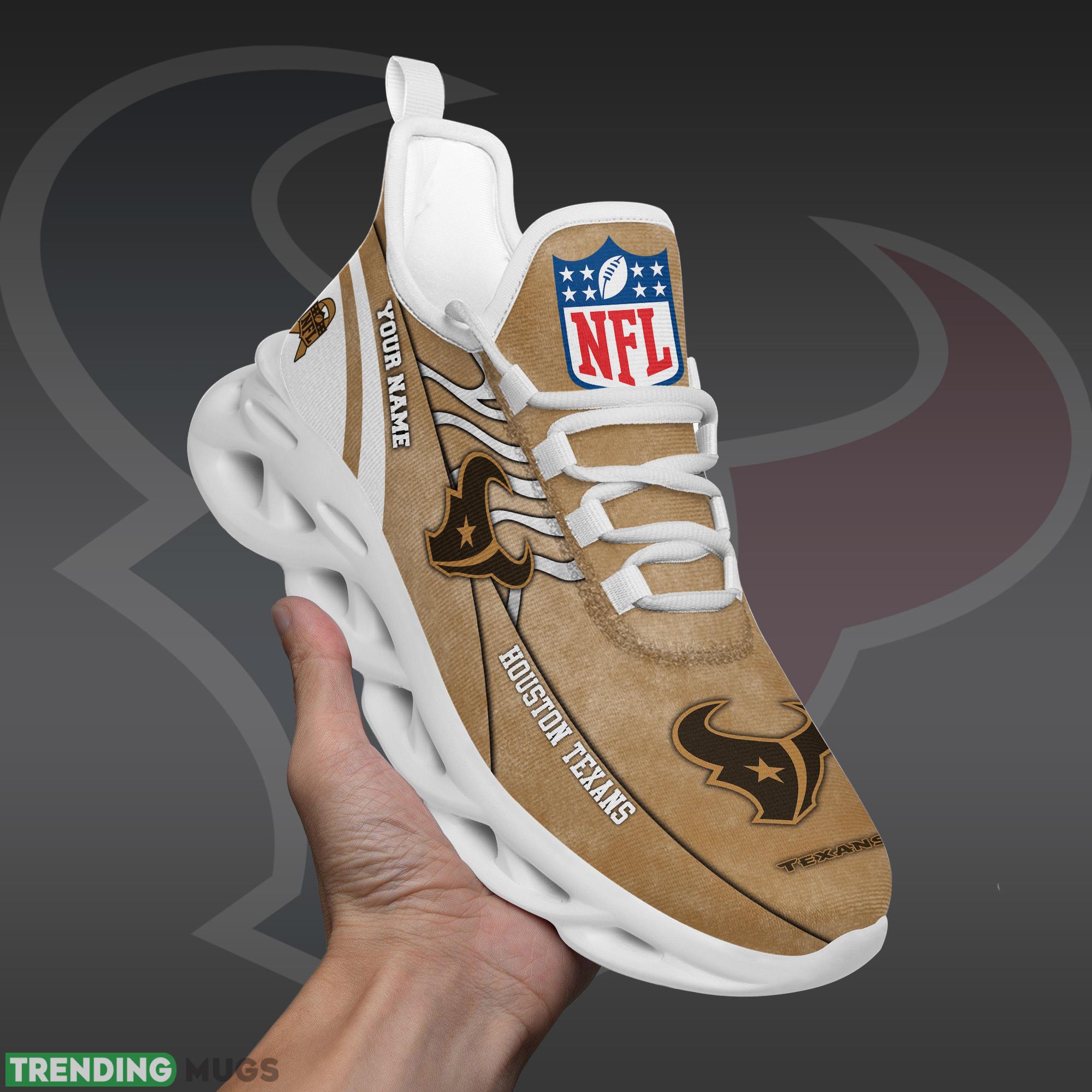 Houston Texans NFL Brown Veterans Max Soul Shoes Custom Number And Name Sneakers Max Soul Houston Texans NFL Brown Veterans Max Soul Shoes Custom Number And Name Sneakers Max Soul