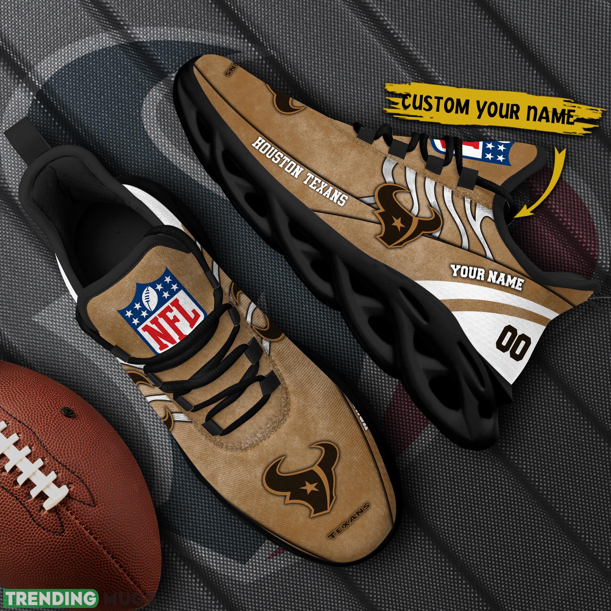 Houston Texans NFL Brown Veterans Max Soul Shoes Custom Number And Name Sneakers - Houston Texans NFL Brown Veterans Chunky Shoes_1 Houston Texans NFL Brown Veterans Max Soul Shoes Custom Number And Name Sneakers - Houston Texans NFL Brown Veterans Chunky Shoes_1