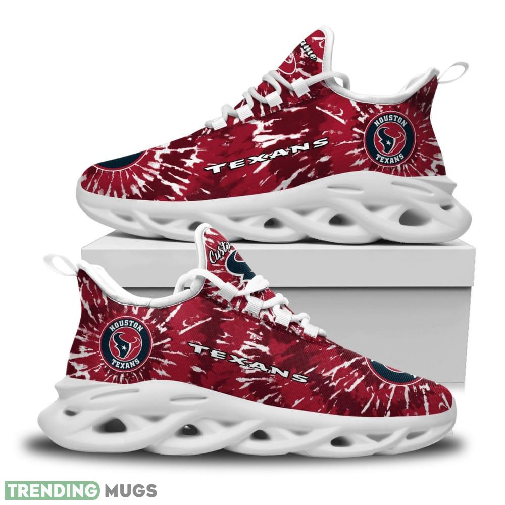 Houston Texans Tie Dye Pattern Custom Name 3D Max Soul Sneaker Shoes Max Soul Houston Texans Tie Dye Pattern Custom Name 3D Max Soul Sneaker Shoes Max Soul