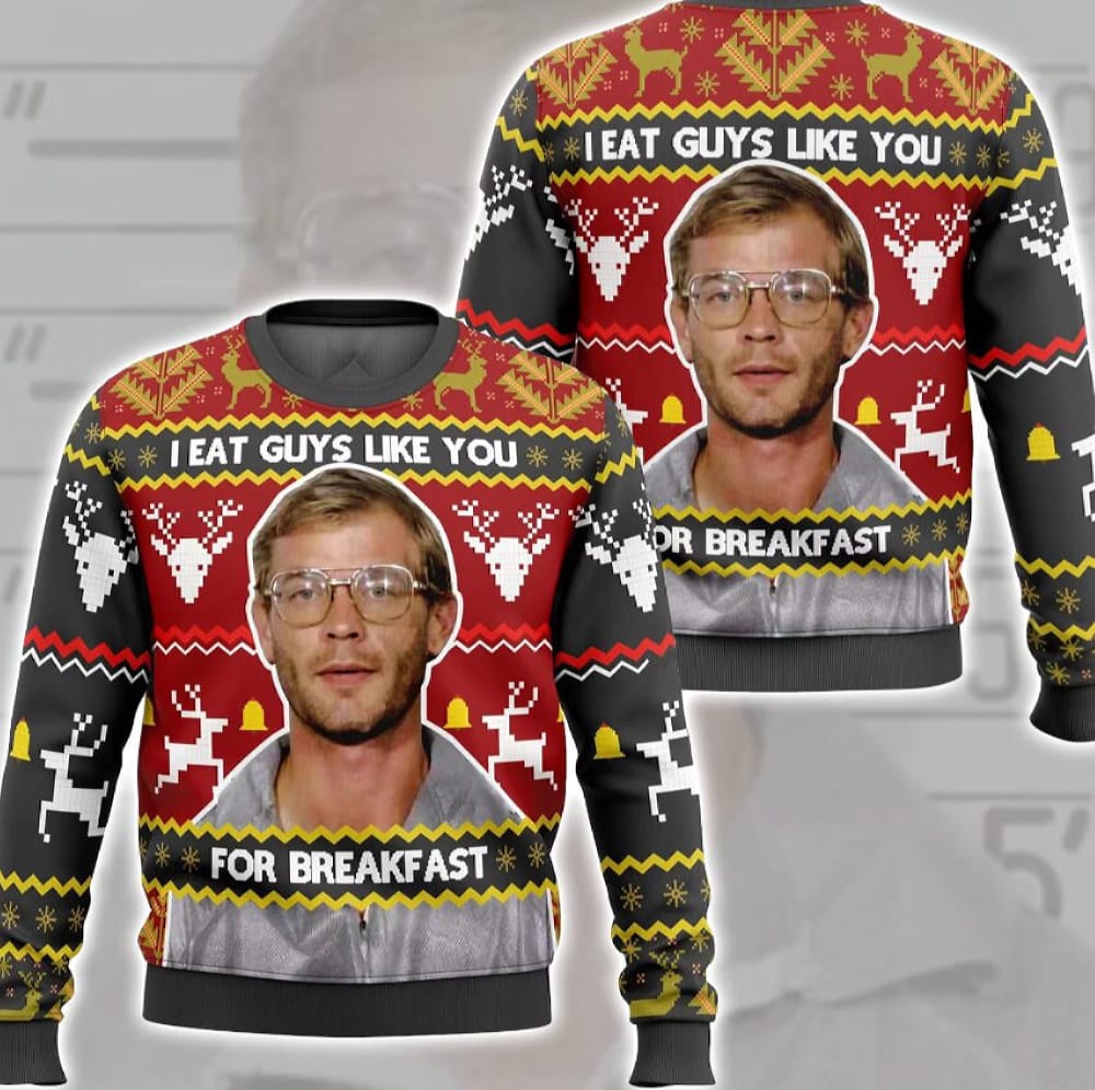 I Eat Guys Like You For Breakfast Ugly Christmas Sweater JD Horror Killer Xmas Sweatshirt Xmas 2023 Gift Gift for Family Unisex Full Size - 021223-115644 I Eat Guys Like You For Breakfast Ugly Christmas Sweater JD Horror Killer Xmas Sweatshirt Xmas 2023 Gift Gift for Family Unisex Full Size - 021223-115644