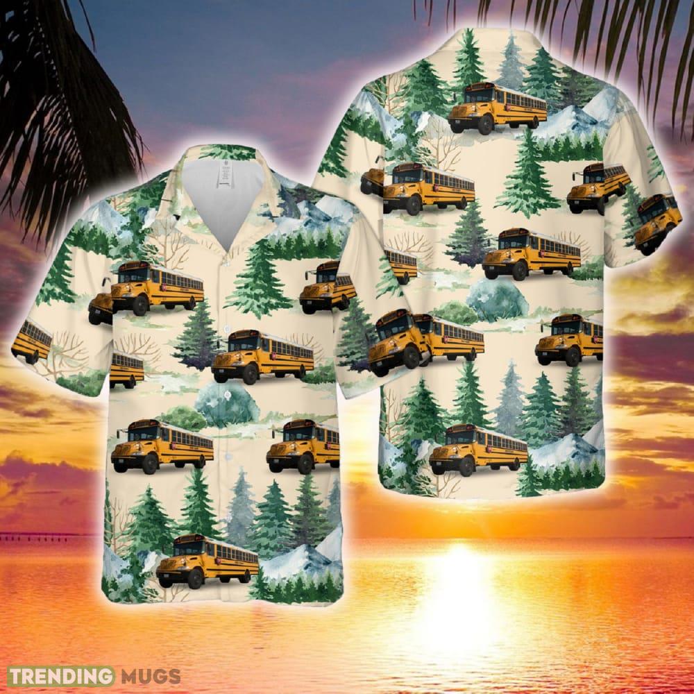 ICCE Illinois School Bus Hawaiian Shirt - ICCE Illinois School Bus Hawaiian Shirt