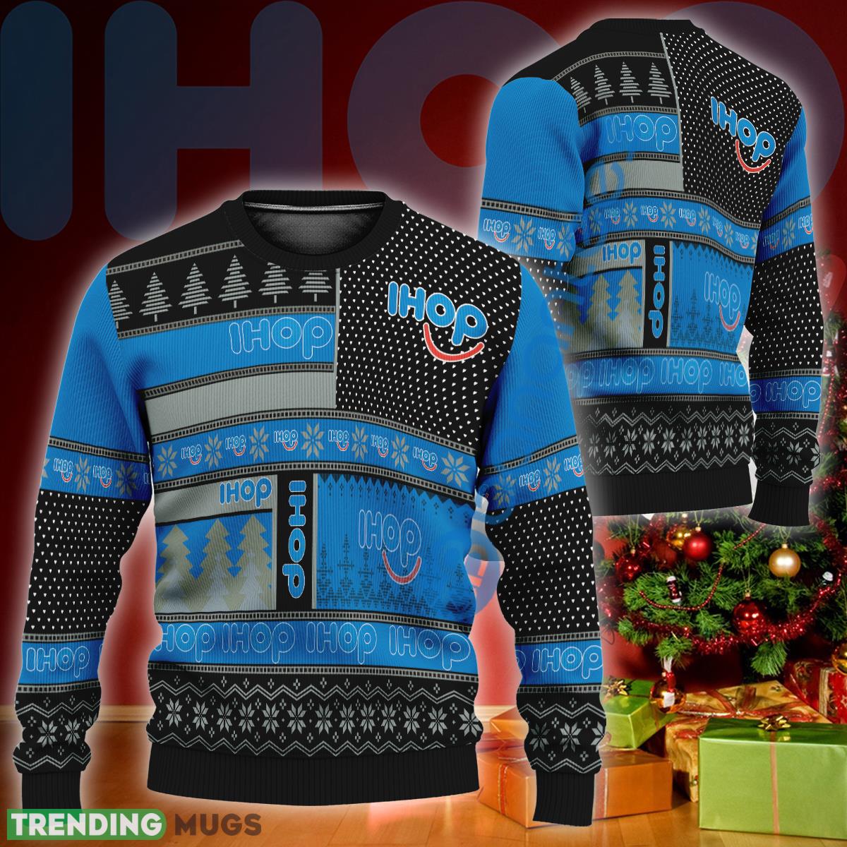Ihop Logo Style Ugly Christmas 3D Sweater Gift For Fans - Ihop Logo Style Ugly Christmas 3D Sweater Gift For Fans Ihop Logo Style Ugly Christmas 3D Sweater Gift For Fans - Ihop Logo Style Ugly Christmas 3D Sweater Gift For Fans