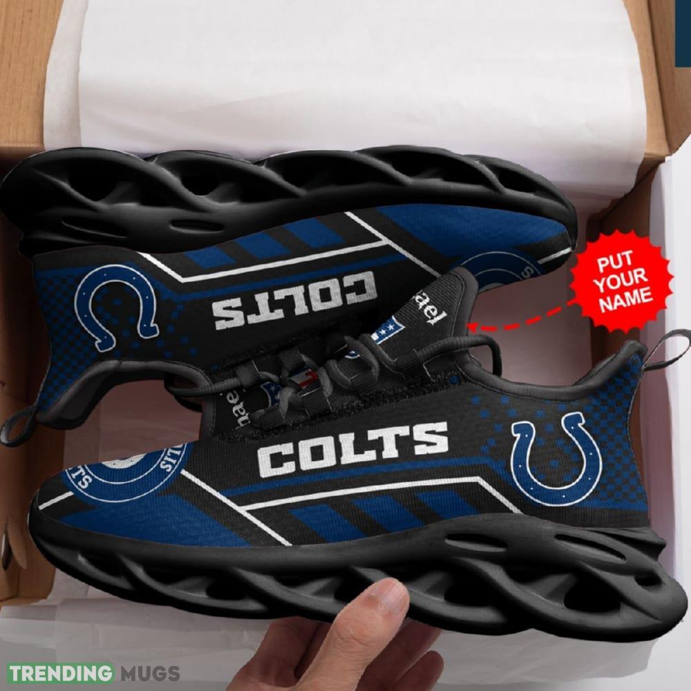 Indianapolis Colts Custom Name Max Soul Sneaker Shoes For Fan Max Soul Indianapolis Colts Custom Name Max Soul Sneaker Shoes For Fan Max Soul