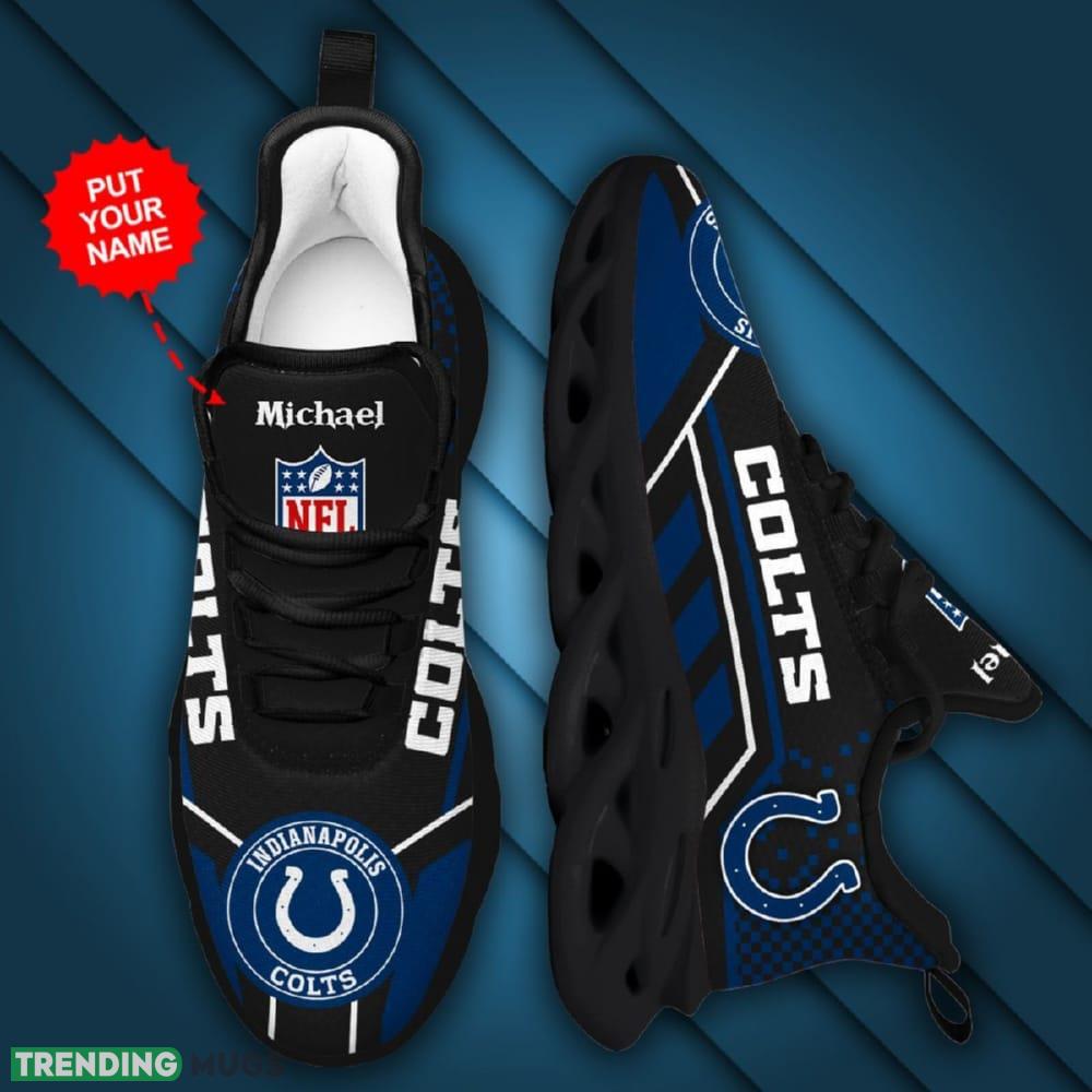 Indianapolis Colts Custom Name Max Soul Sneaker Shoes For Fan Max Soul Indianapolis Colts Custom Name Max Soul Sneaker Shoes For Fan Max Soul