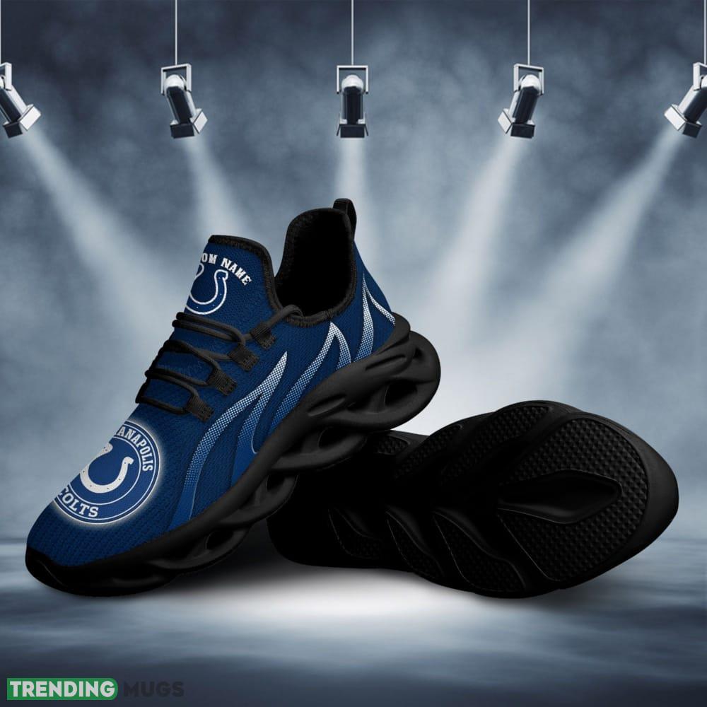 Indianapolis Colts Custom Name Sport Max Soul Sneaker Shoes For Fans Max Soul Indianapolis Colts Custom Name Sport Max Soul Sneaker Shoes For Fans Max Soul