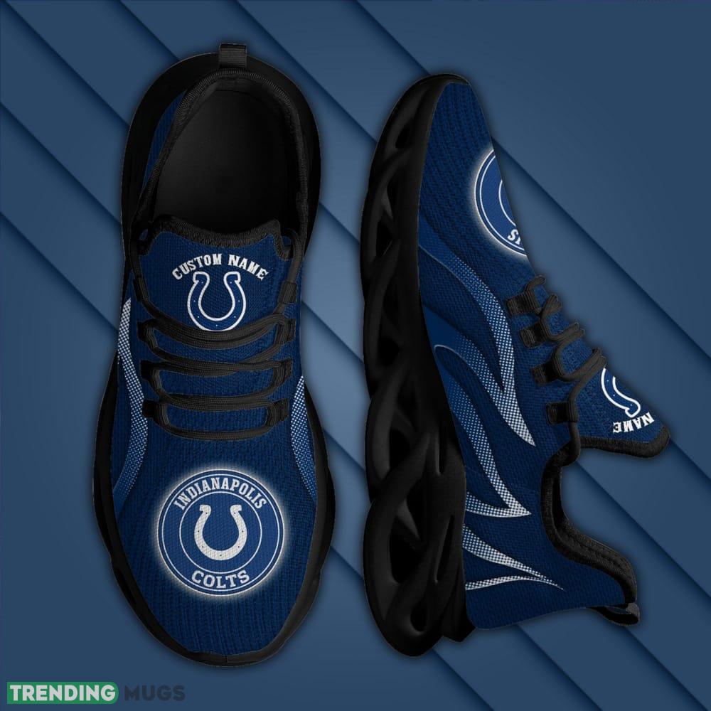 Indianapolis Colts Custom Name Sport Max Soul Sneaker Shoes For Fans Max Soul Indianapolis Colts Custom Name Sport Max Soul Sneaker Shoes For Fans Max Soul