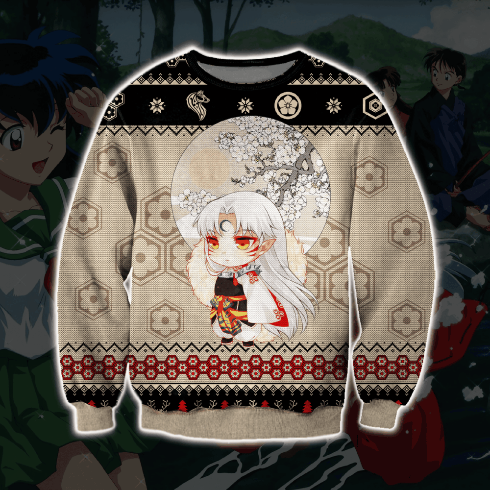 Inuyasha Manga 3D Knitting Pattern Print Ugly Christmas Sweater Perfect Holiday Gift 3D Sweater Inuyasha Manga 3D Knitting Pattern Print Ugly Christmas Sweater Perfect Holiday Gift 3D Sweater