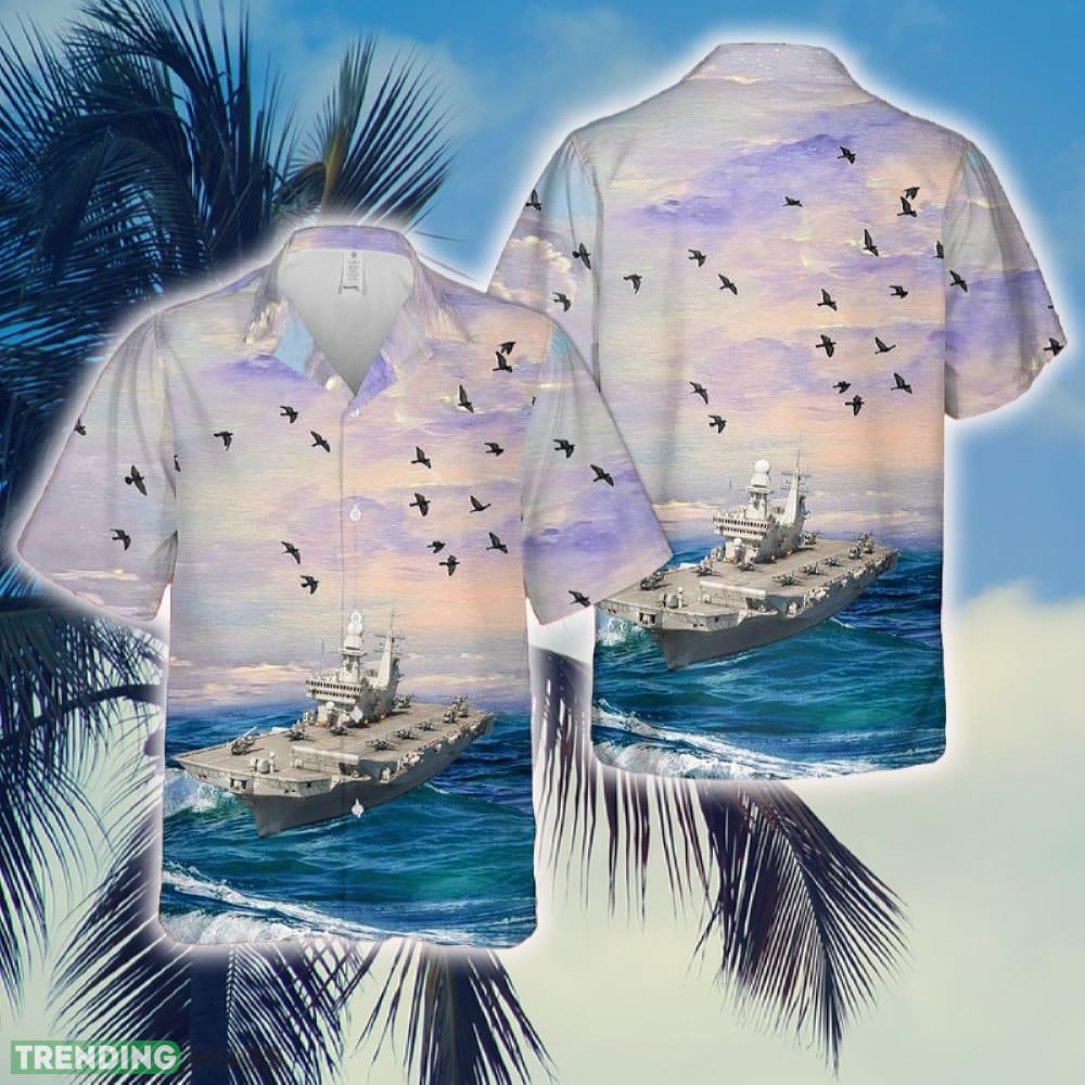 Italian Navy Aircraft Carrier Cavour 550 Hawaiian Shirt - Italian Navy Aircraft Carrier Cavour 550 Hawaiian Shirt