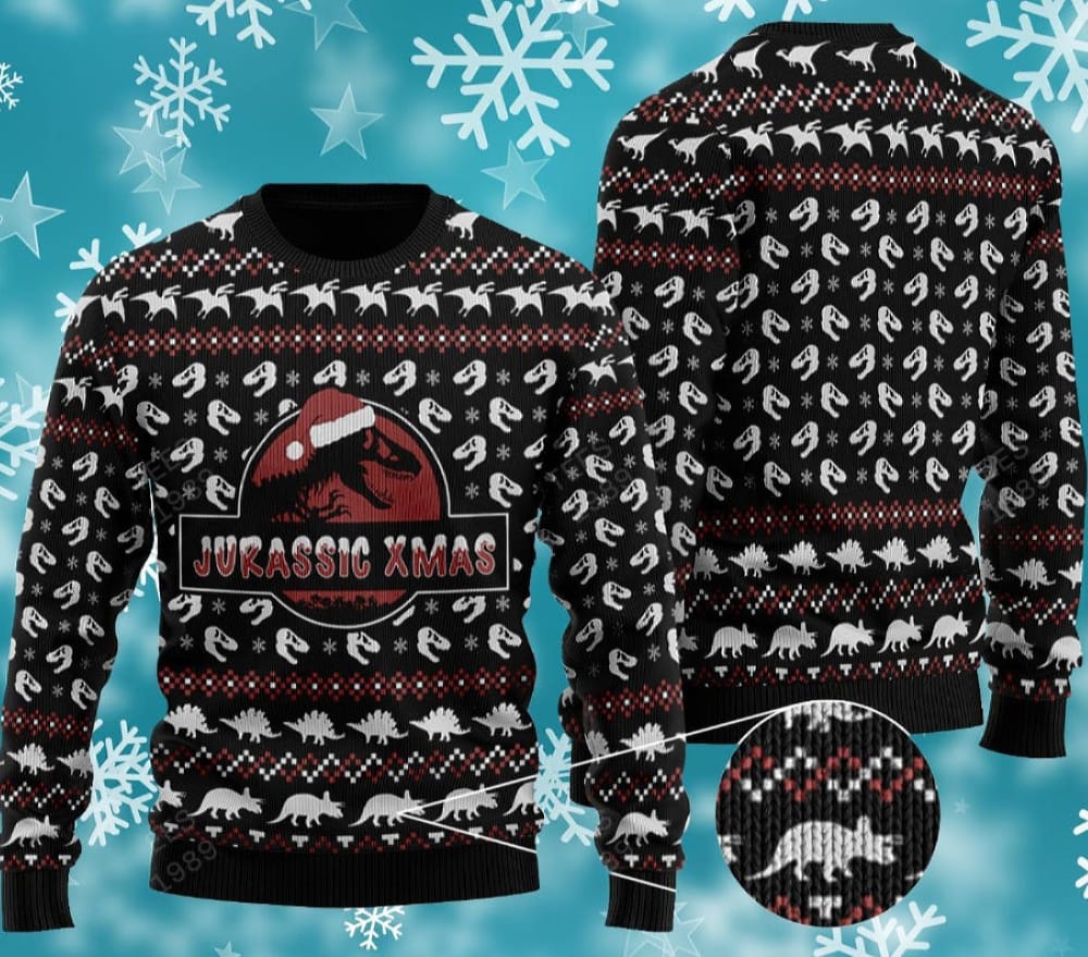 Jurassic Park Ugly Christmas Sweater Xmas Sweater Christmas Gift for men Women kid Gift For Fan Funny Urly Sweater Santa Claws Dinosaur - 021223-115731 Jurassic Park Ugly Christmas Sweater Xmas Sweater Christmas Gift for men Women kid Gift For Fan Funny Urly Sweater Santa Claws Dinosaur - 021223-115731