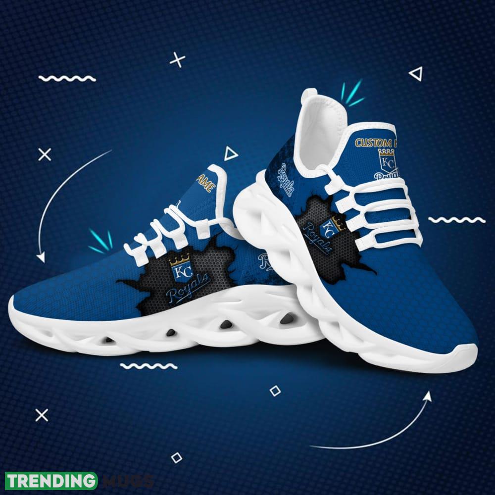 Kansas City Royals Cracked Design Pattern Custom Name 3D Max Soul Sneaker Shoes Max Soul Kansas City Royals Cracked Design Pattern Custom Name 3D Max Soul Sneaker Shoes Max Soul