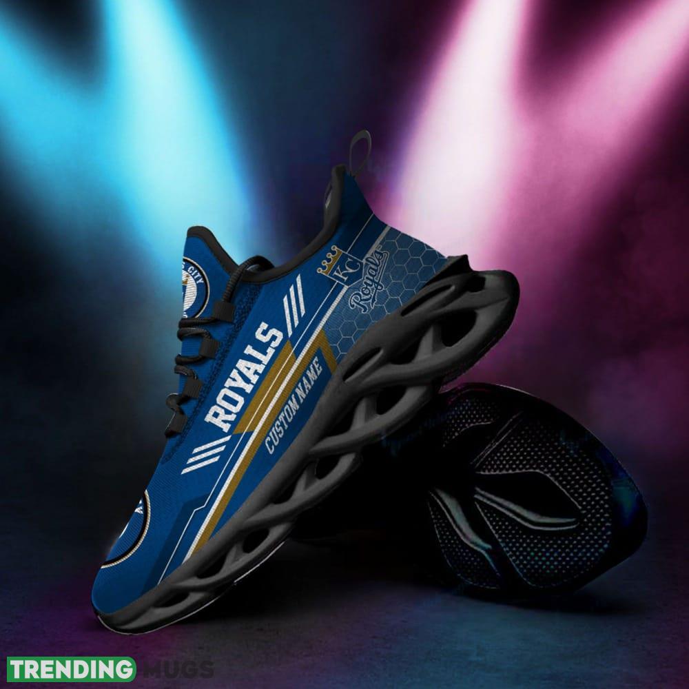 Kansas City Royals Logo Beehive Pattern Custom Name 3D Max Soul Sneaker Shoes Max Soul Kansas City Royals Logo Beehive Pattern Custom Name 3D Max Soul Sneaker Shoes Max Soul