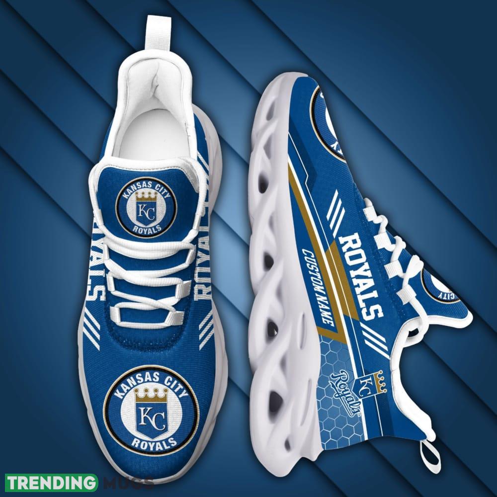 Kansas City Royals Logo Pattern Custom Name 3D Max Soul Sneaker Shoes Max Soul Kansas City Royals Logo Pattern Custom Name 3D Max Soul Sneaker Shoes Max Soul