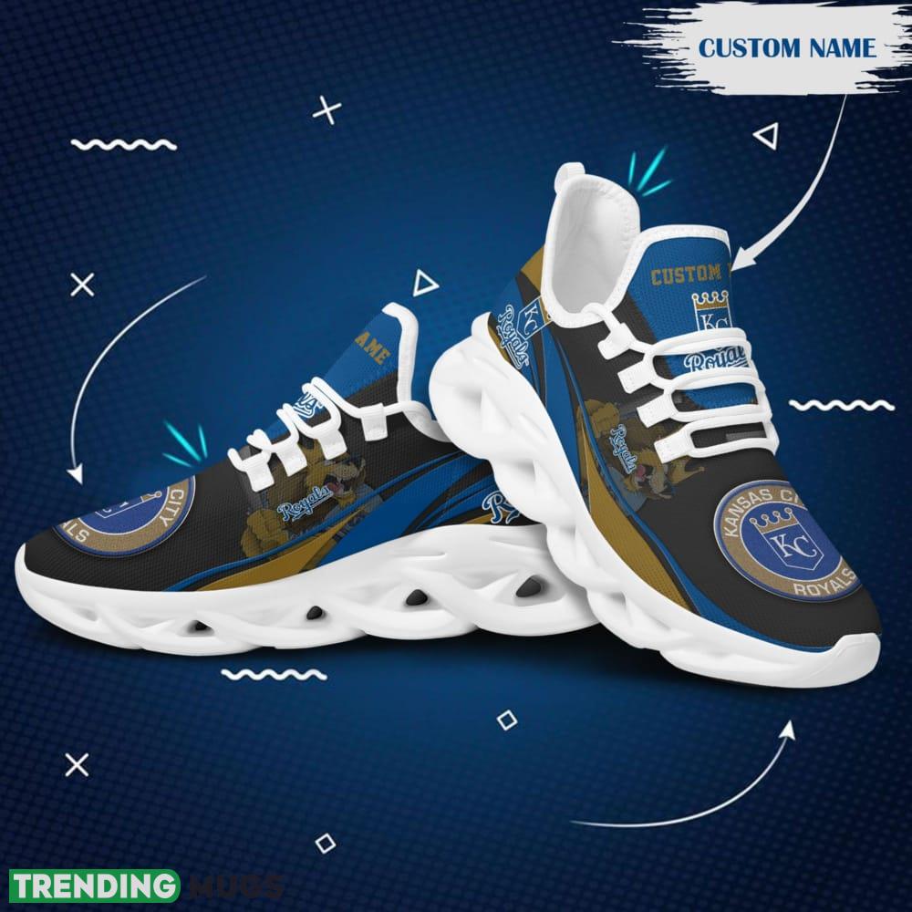Kansas City Royals Mascot Logo Pattern Custom Name 3D Max Soul Sneaker Shoes Max Soul Kansas City Royals Mascot Logo Pattern Custom Name 3D Max Soul Sneaker Shoes Max Soul