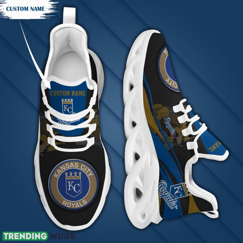 Kansas City Royals Mascot Logo Pattern Custom Name 3D Max Soul Sneaker Shoes Max Soul Kansas City Royals Mascot Logo Pattern Custom Name 3D Max Soul Sneaker Shoes Max Soul