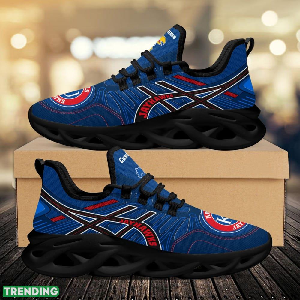 Kansas Jayhawks Logo Custom Name Pattern 3D Max Soul Sneaker Shoes Max Soul Kansas Jayhawks Logo Custom Name Pattern 3D Max Soul Sneaker Shoes Max Soul
