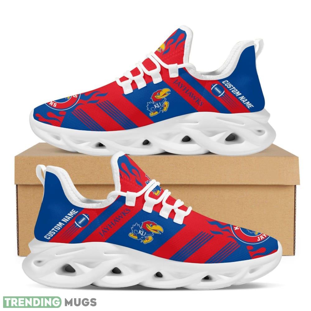 Kansas Jayhawks Logo Custom Name Pattern In Red And Blue 3D Max Soul Sneaker Shoes - Kansas Jayhawks Logo Custom Name Pattern In Red And Blue 3D Max Soul Sneaker Shoes_1 Kansas Jayhawks Logo Custom Name Pattern In Red And Blue 3D Max Soul Sneaker Shoes - Kansas Jayhawks Logo Custom Name Pattern In Red And Blue 3D Max Soul Sneaker Shoes_1